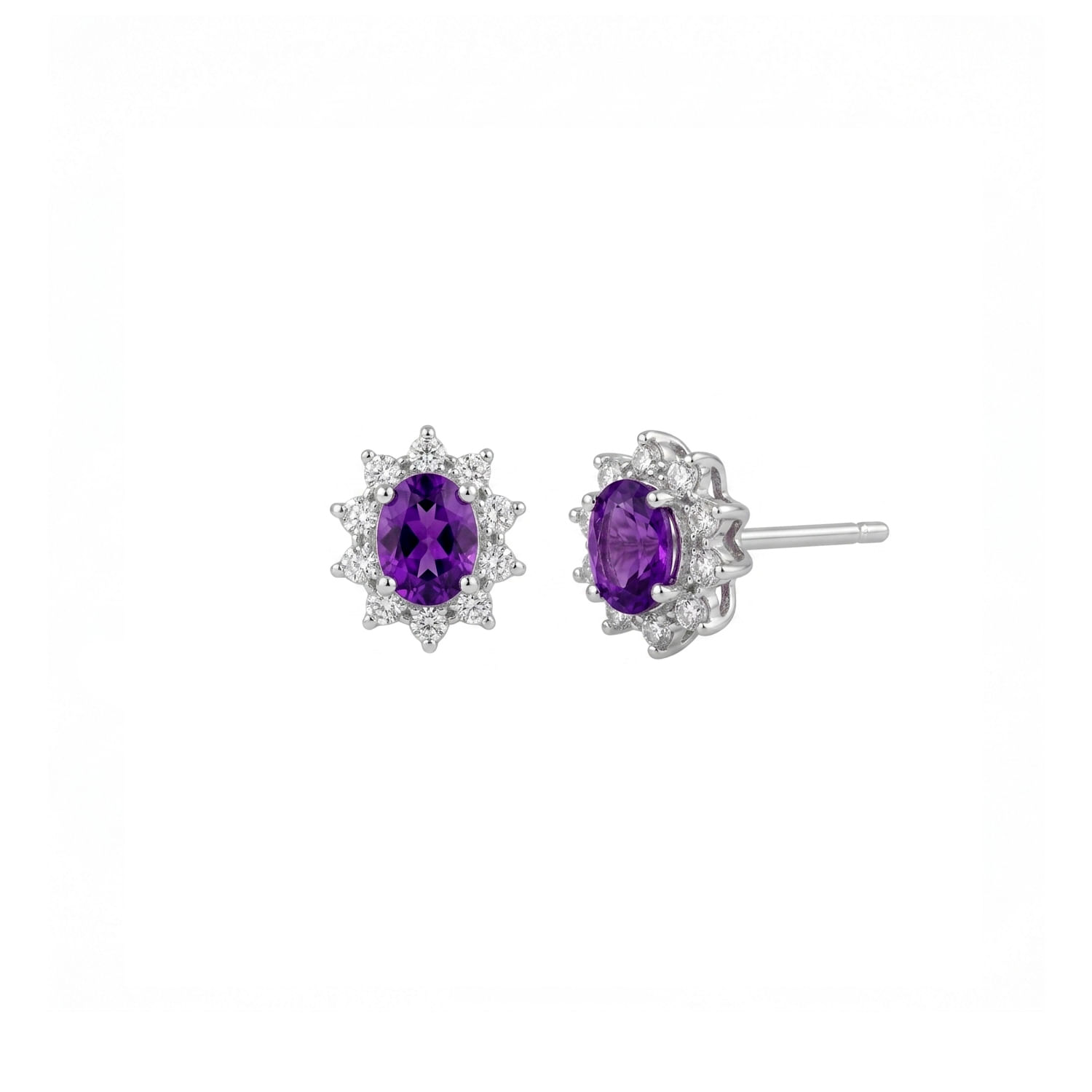 Aretes Plata 925 Esencia Amatista Mujer Baliq