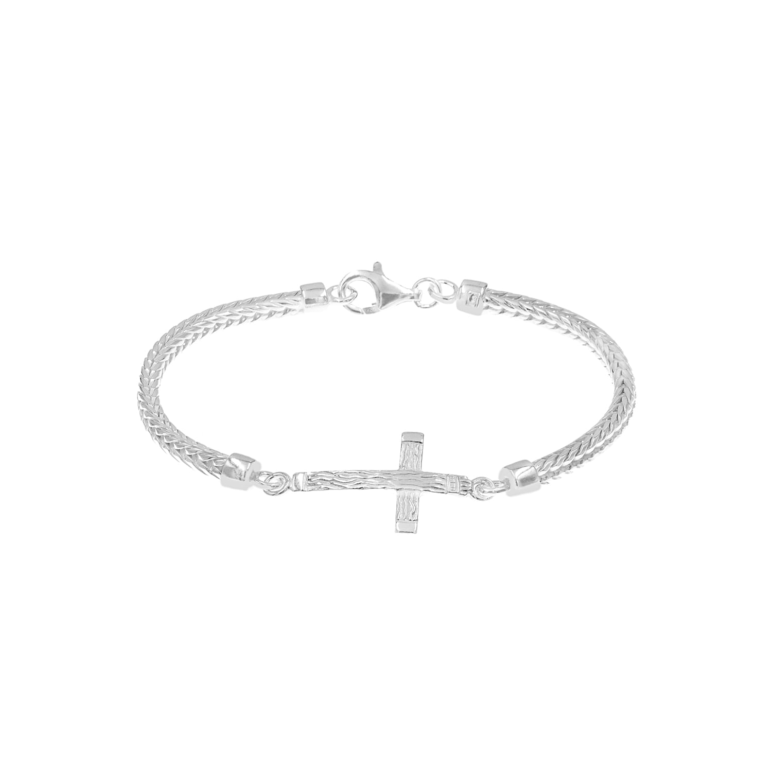 Pulsera Plata 925 Espiga Cruz Mujer Baliq
