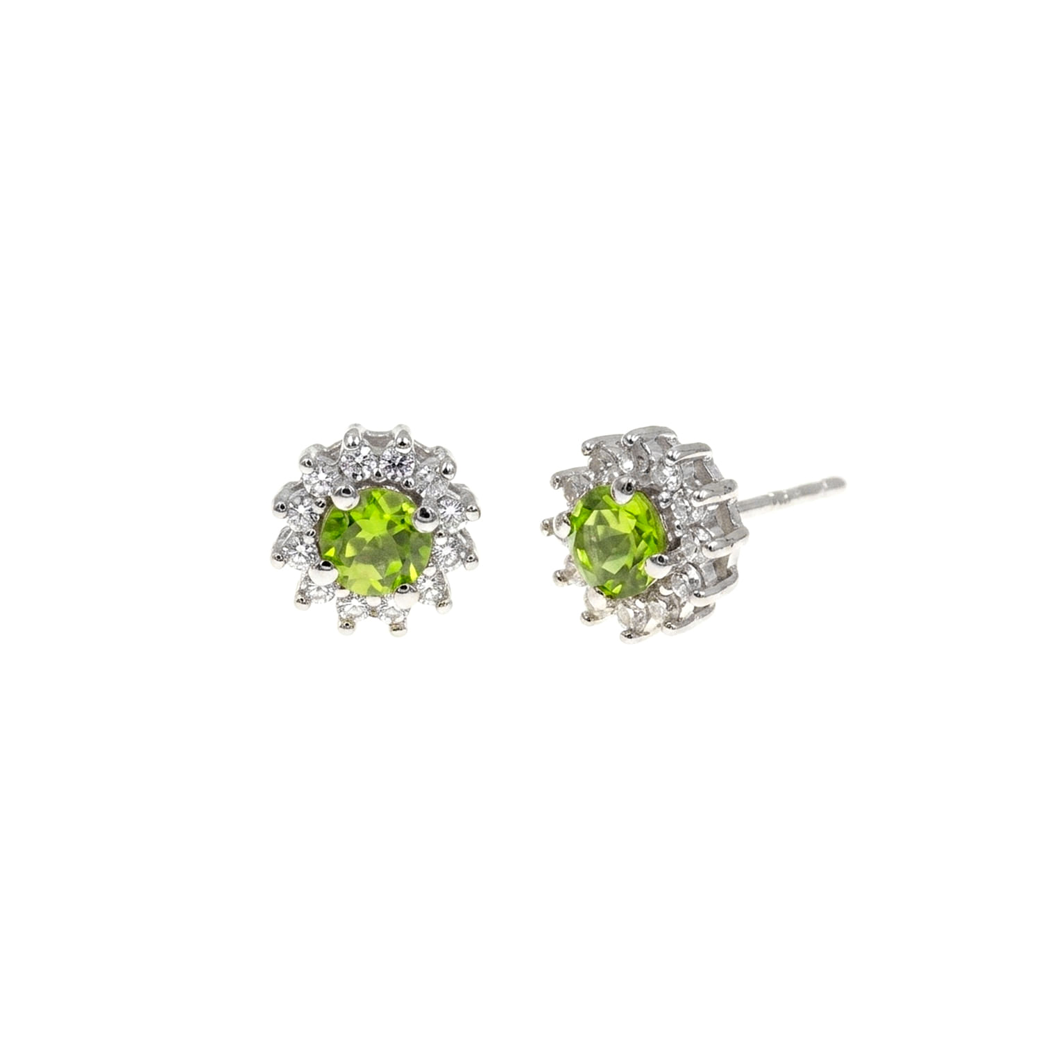 Aretes Plata 925 Peridoto Mujer Baliq