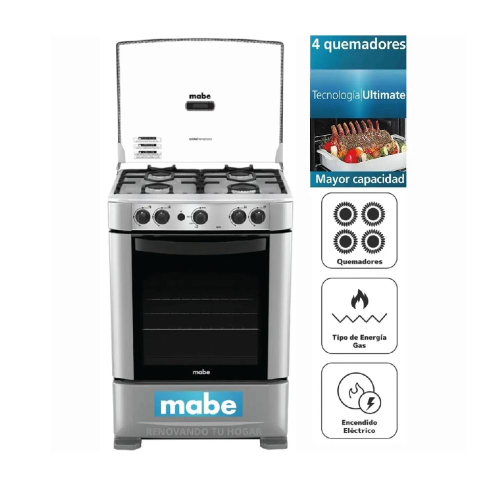 Cocina de piso a Gas 60cm Silver Mabe CMP6010FG1