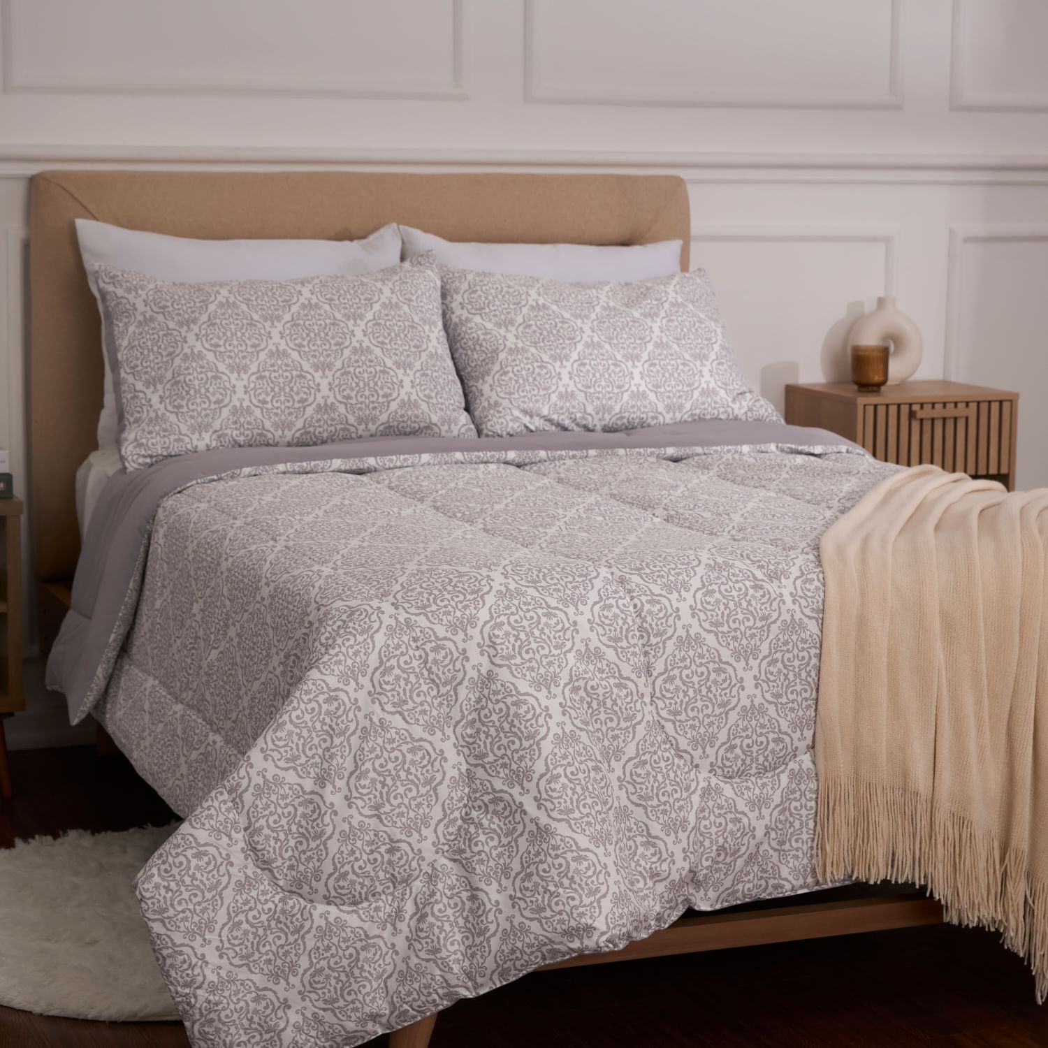 Edredon Oi26 Print Abs Gris