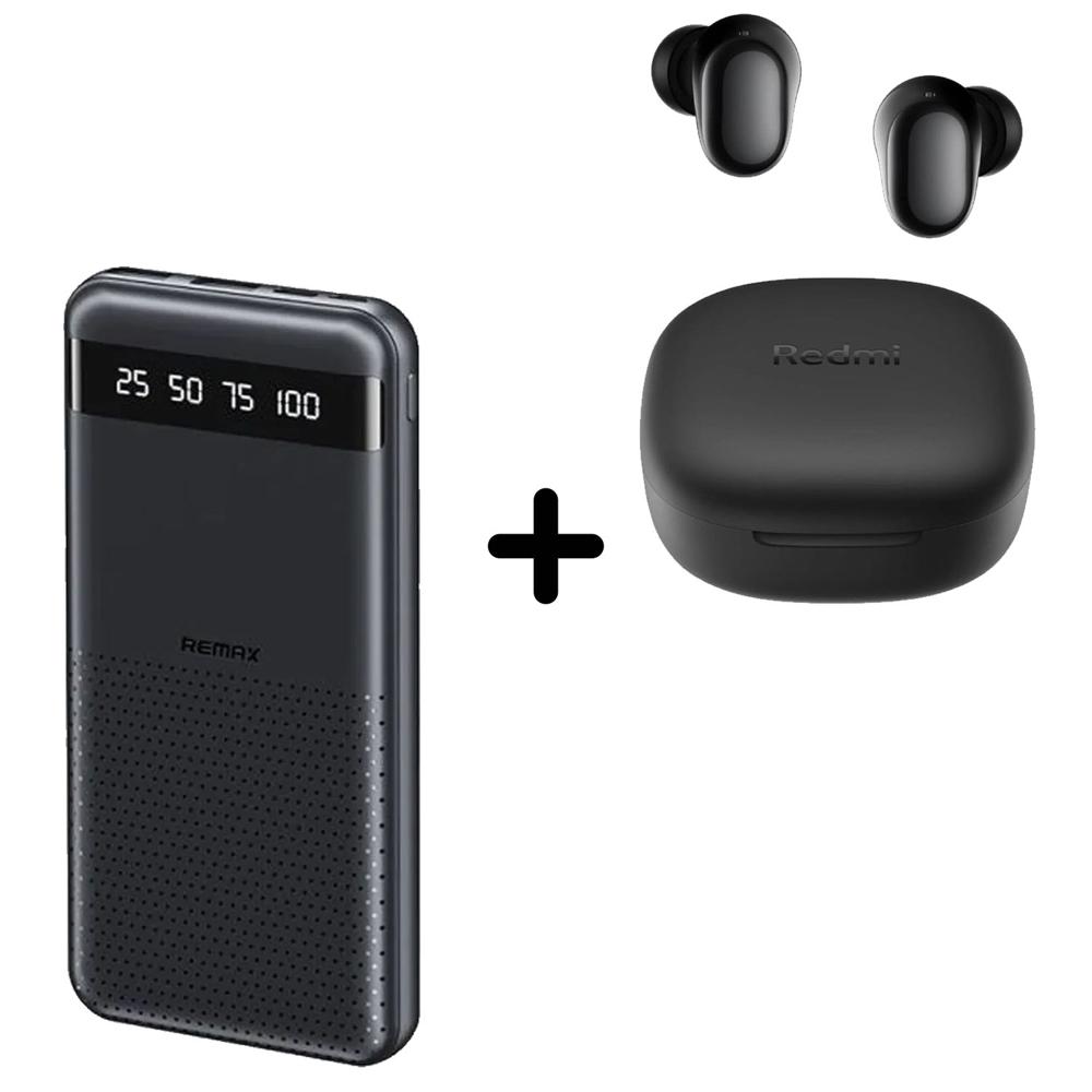 Combo Power Bank Remax RPP-10 Negro + Audífono Xiaomi 6 Play Negro