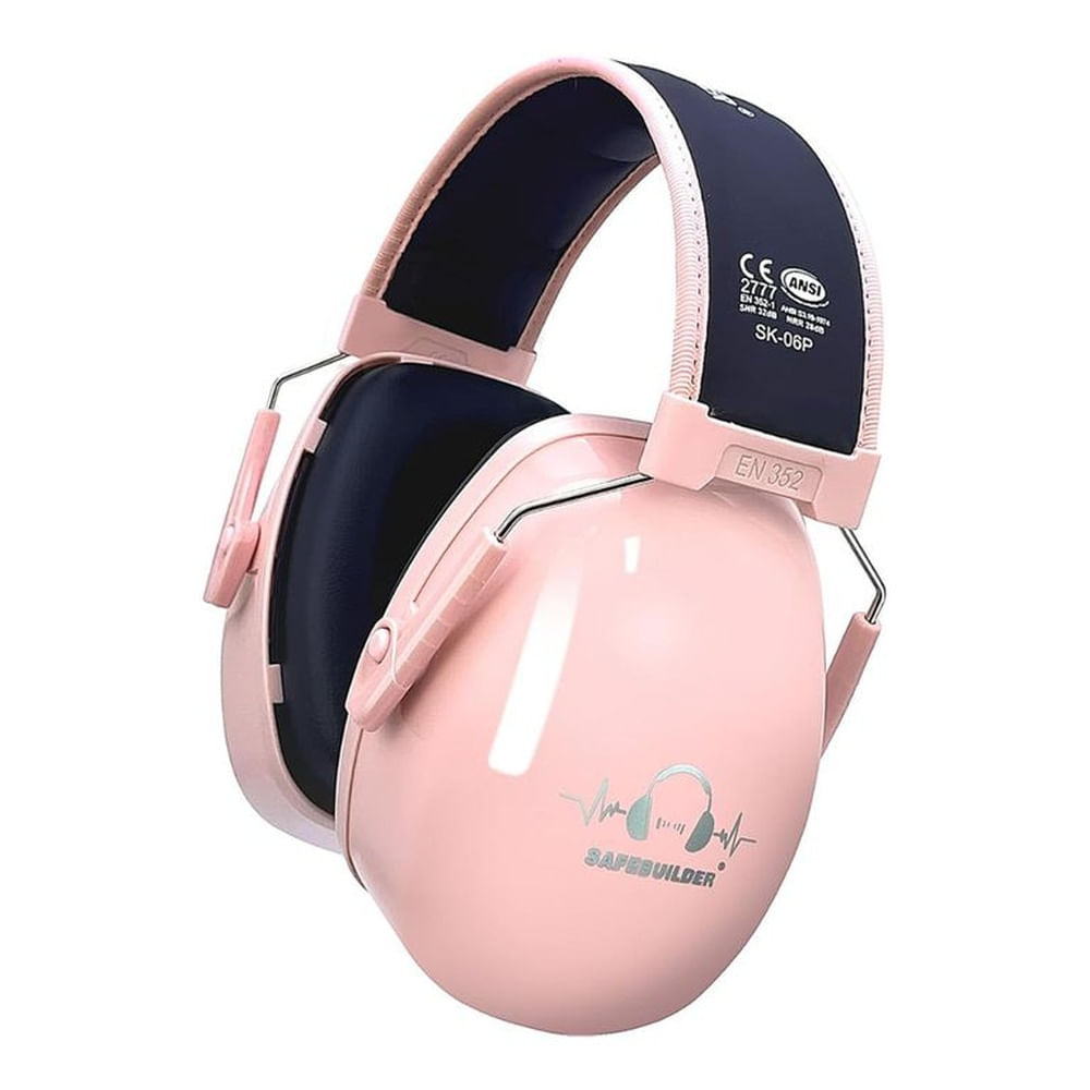 Audífonos Antiruido Orejeras Niño y Joven 4 a 12 años Rosa - Safebuilder M Rosado