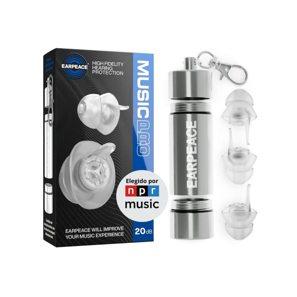 Tapones de Oìdos MÚSICOS SONIDISTAS ENSAYOS y DJ - Filtro de Reducciòn de 20dB MUSIC PRO 0 Transparente