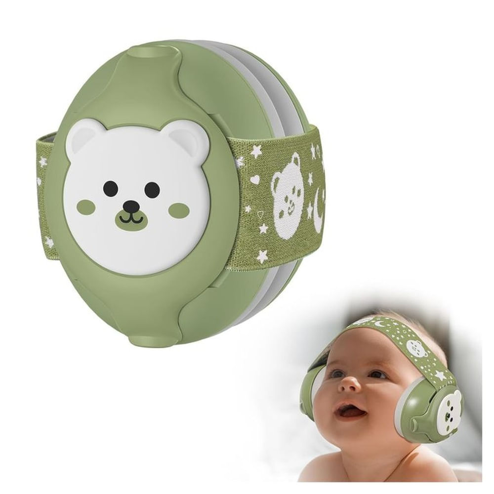 Audifonos Antiruido Orejeras Bebés 1-18 Meses Con Vincha Ajustable Verde Oliva - YOMA S Oliva