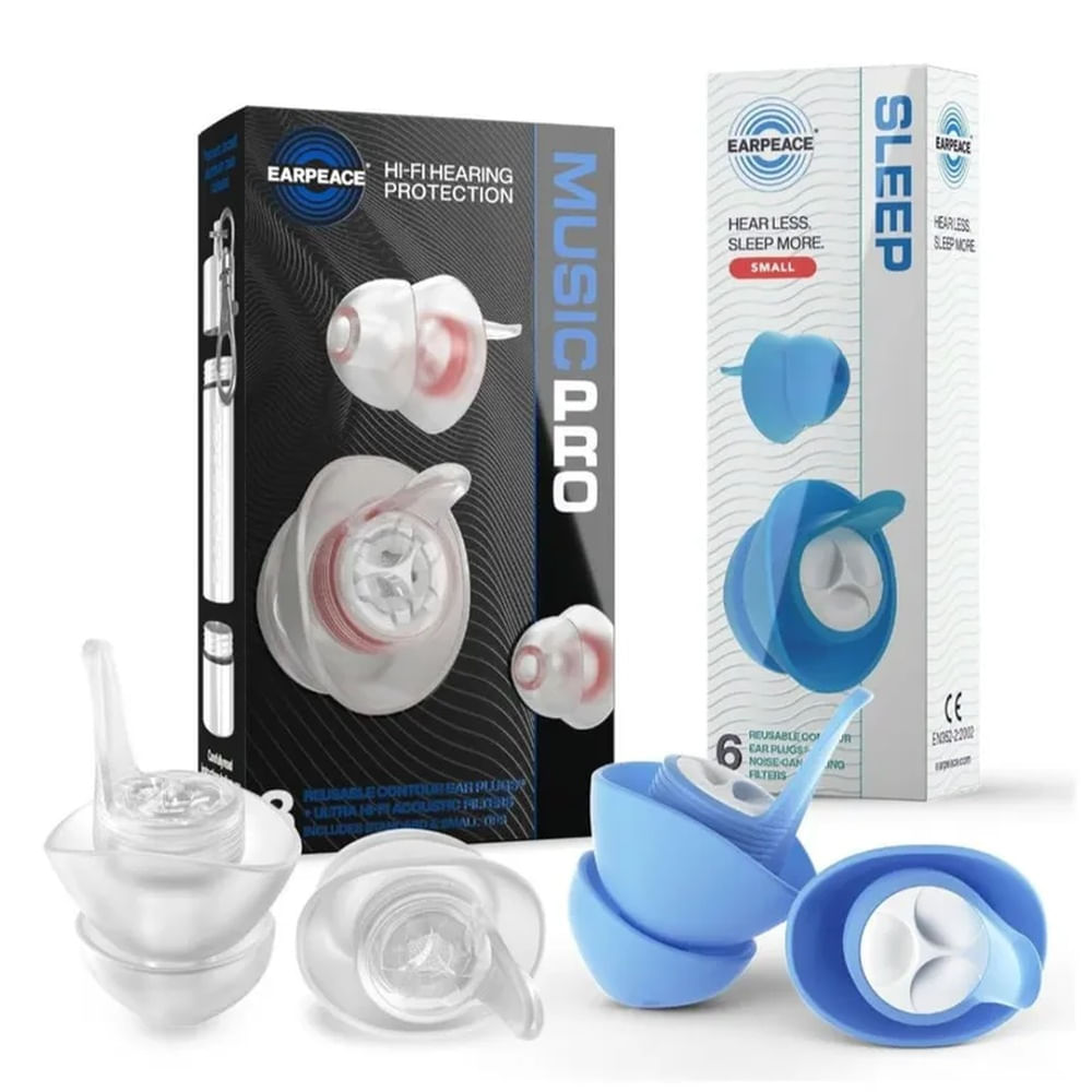 Tapones de Oidos para Canal Auditivo Pequeño Antiruido Reducciòn 20dB y 30dB MUSIC PRO + SLEEP SMALL 0 Transparente