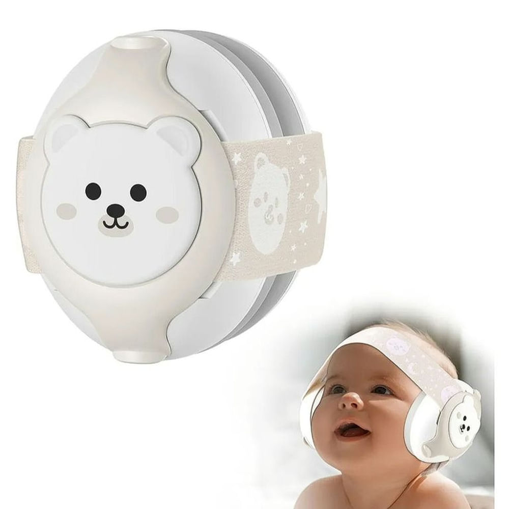 Audifonos Antiruido Orejeras Bebés 1-18 Meses Vincha Ajustable BEIGE - YOMAY S Beige