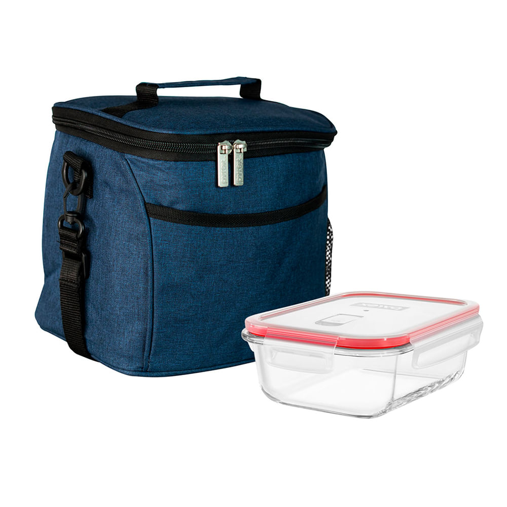 Lonchera Pyrex Ejecutivo Azul Termica Taper 650ml 300334