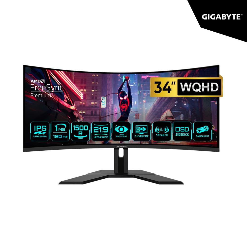 Monitor Gaming Gigabyte GS34WQCA 34 Curvo WQHD 3440x1440 120Hz 1ms FreeSync Premium