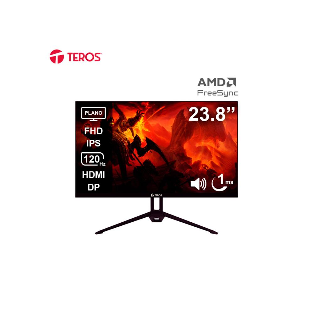 MONITOR TEROS FLAT TE 2415S 23 8  FHD 120HZ  1MS IPS HDMI DP PARLANTES INTEGRADOS