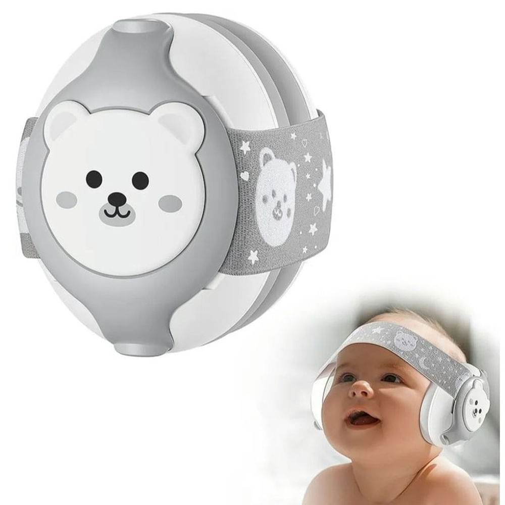 Audifonos Antiruido Orejeras Bebés 1-18 Meses Vincha Ajustable GRIS - YOMAY S Gris Claro
