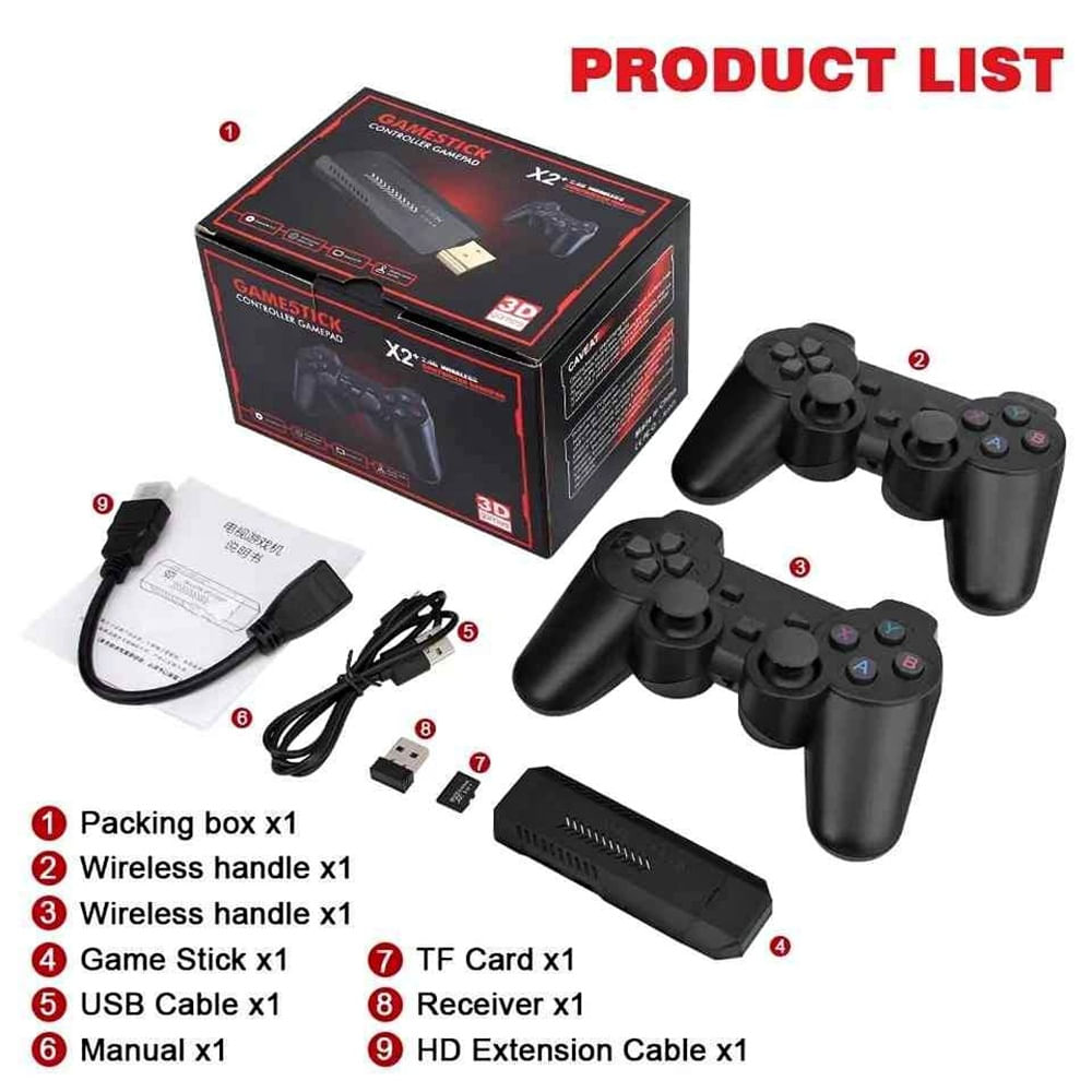 Consola de videojuegos X2 mando inalámbrico recargable 64G 37000 juegos