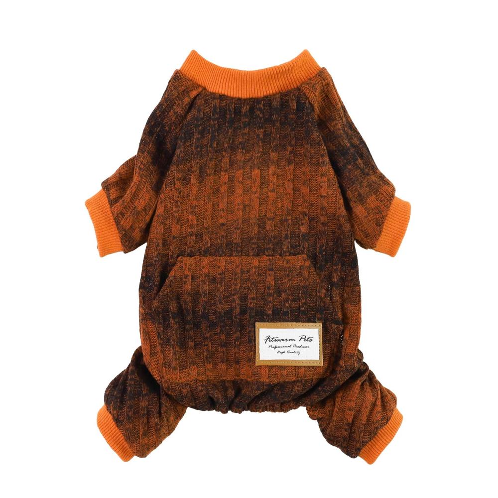 ENTERIZO PARA PERRO NARANJA TEJIDO ROPA ABRIGADORA PERRO O GATO - TALLA XXL