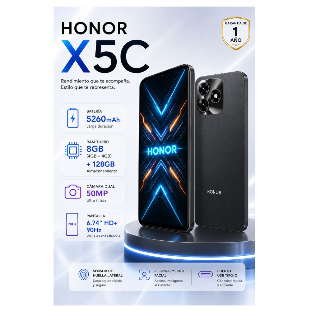 CELULAR HONOR X5C 4GB RAM 128GB Negro