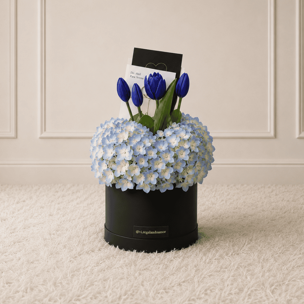 Box Ximena Azules -Flores azules - Arreglo floral