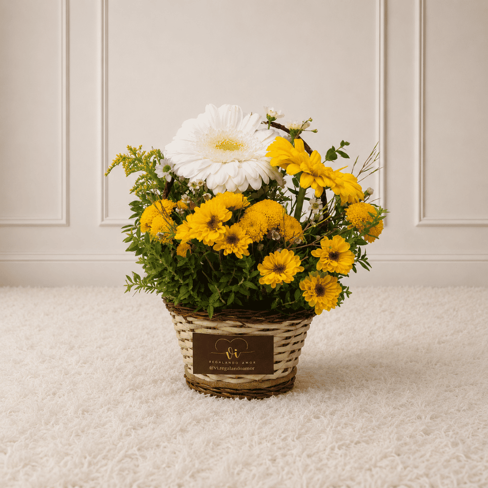 Mini Canasta Isabel  Arreglo floral  - Flores amarillas