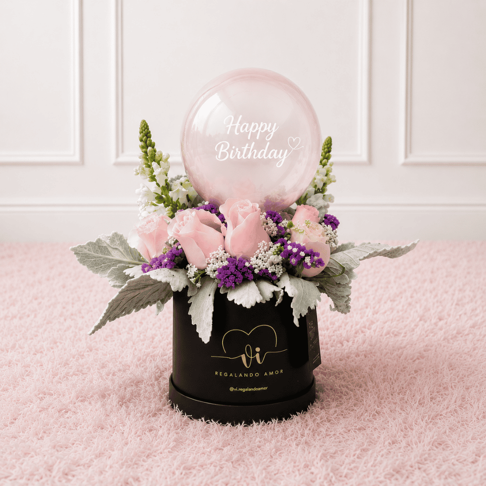 Box Floral Fortuna - Flores Rosadas -  Box Floral