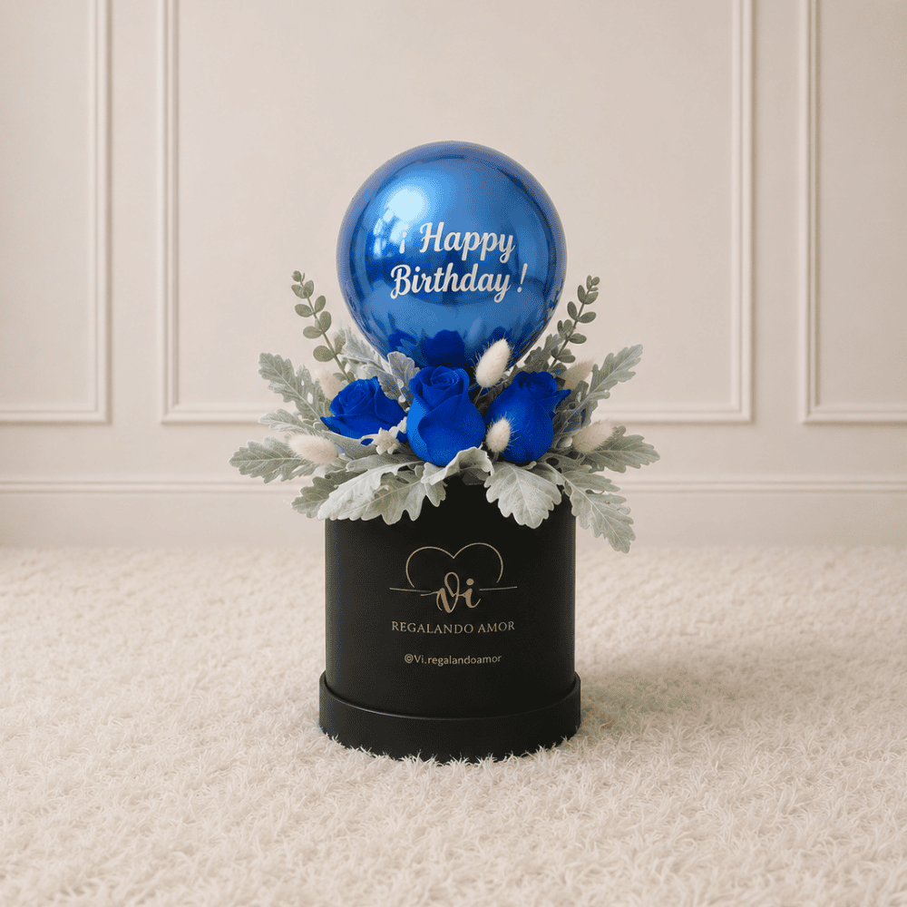 Box Floral Fortuna - Flores Azules -  Box Floral