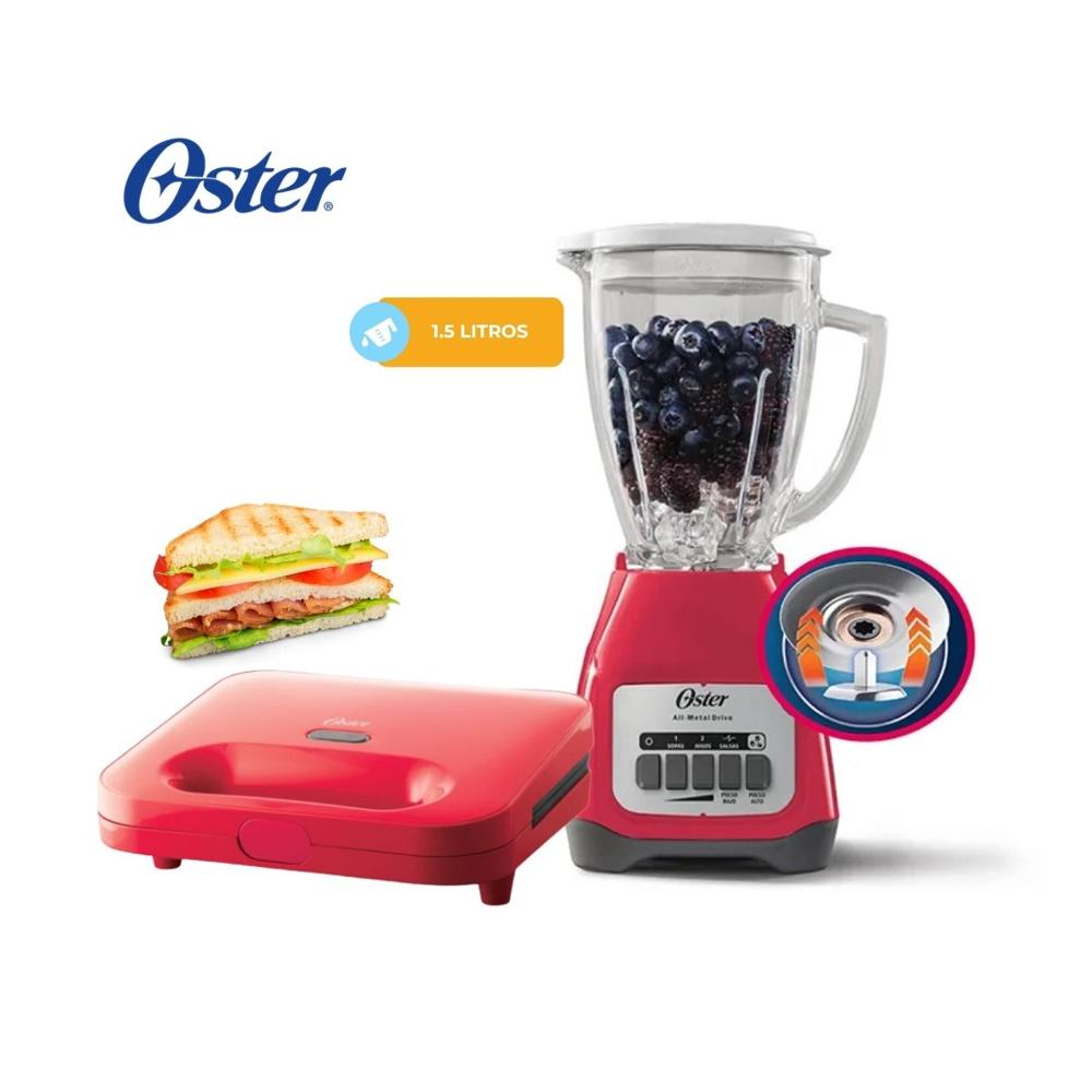 Combo Oster Licuadora 1.5L Vaso Boroclass - Sandwichera