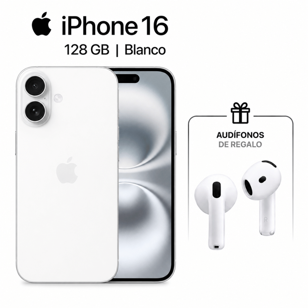 IPHONE 16 128GB con REGALOS BLANCO