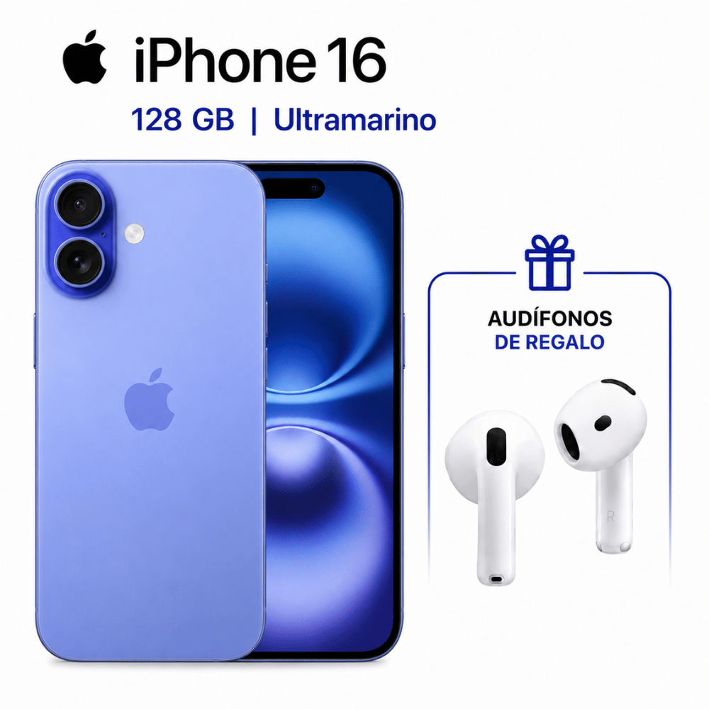 IPHONE 16 128GB con REGALOS AZUL
