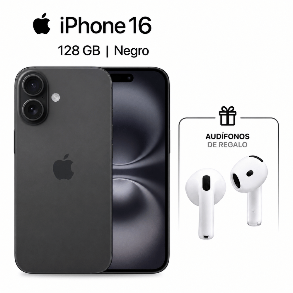 IPHONE 16 128GB con REGALOS NEGRO