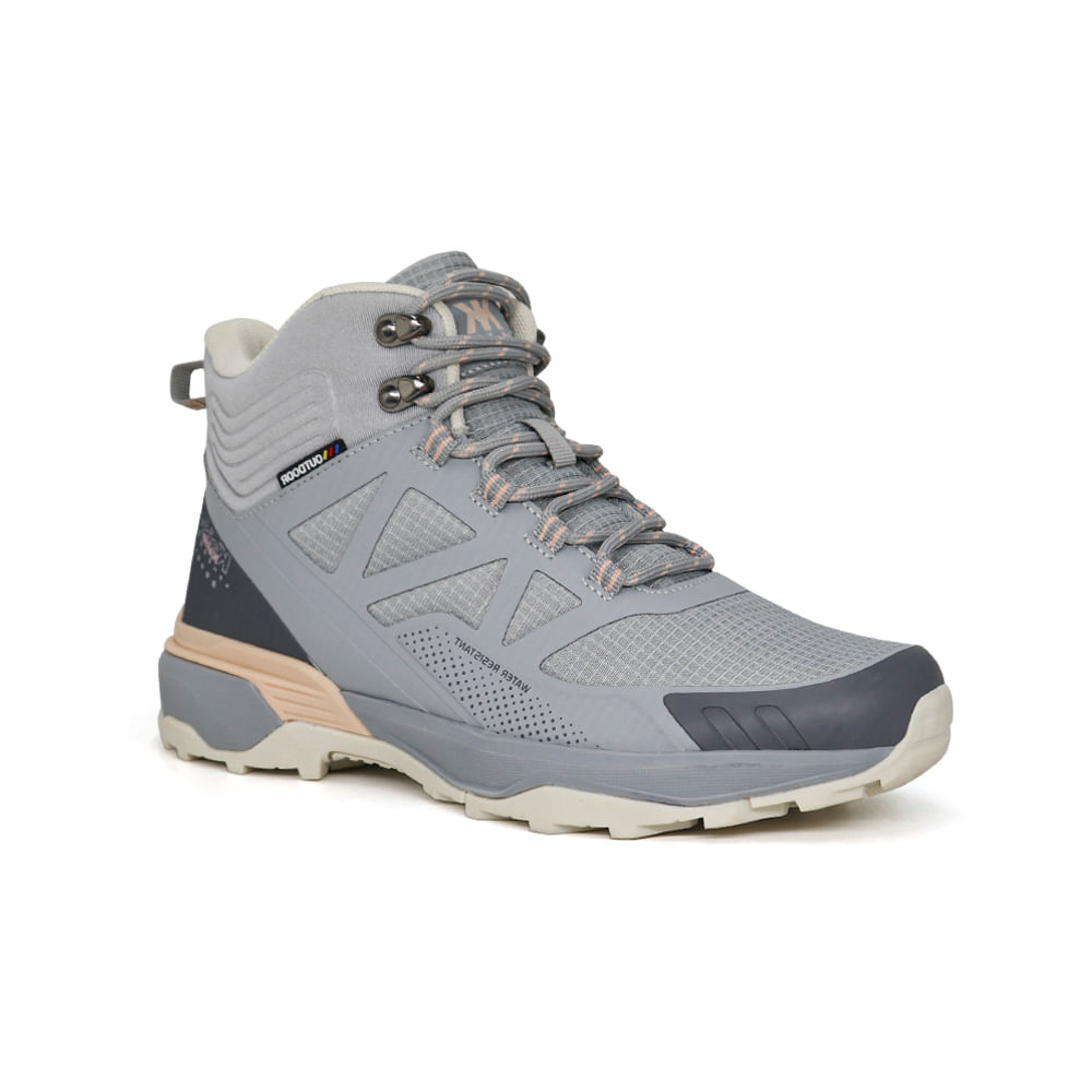 Botines Outdoor Mujer KAIDA 1736-M26Q2 GRIS-DURAZNO 36