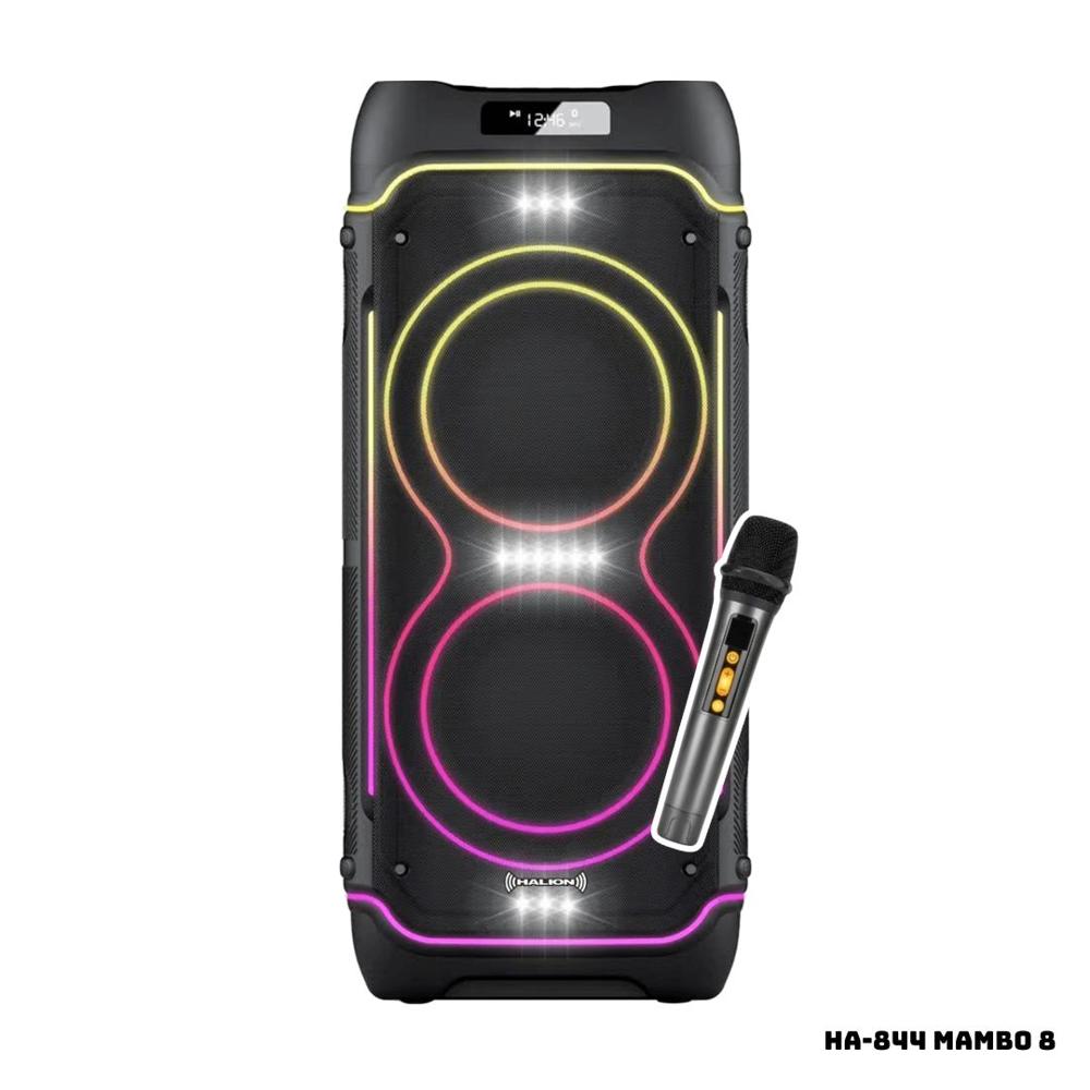 PARLANTE HALION CON BATERIA 100W RMS 1 MICROFONO - HA-844 MAMBO 8