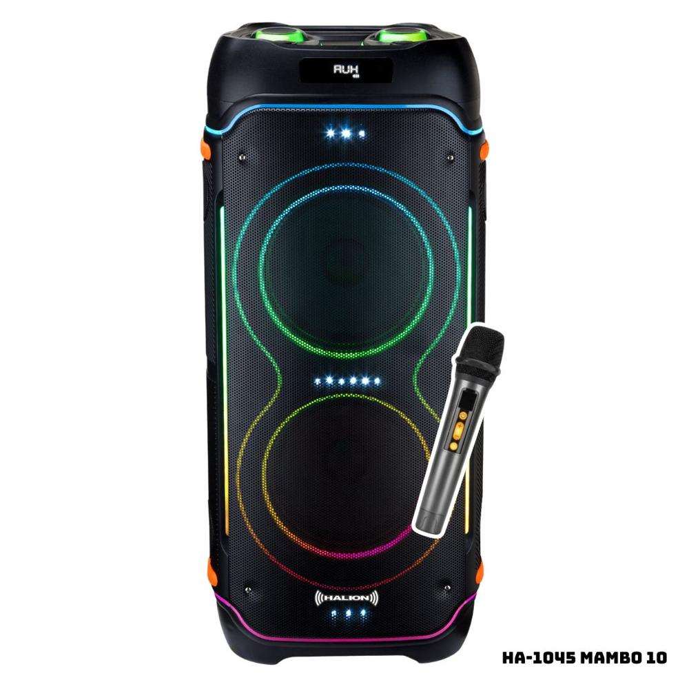 PARLANTE HALION CON BATERIA 120W RMS 1 MICROFONO - HA-1045 MAMBO 10