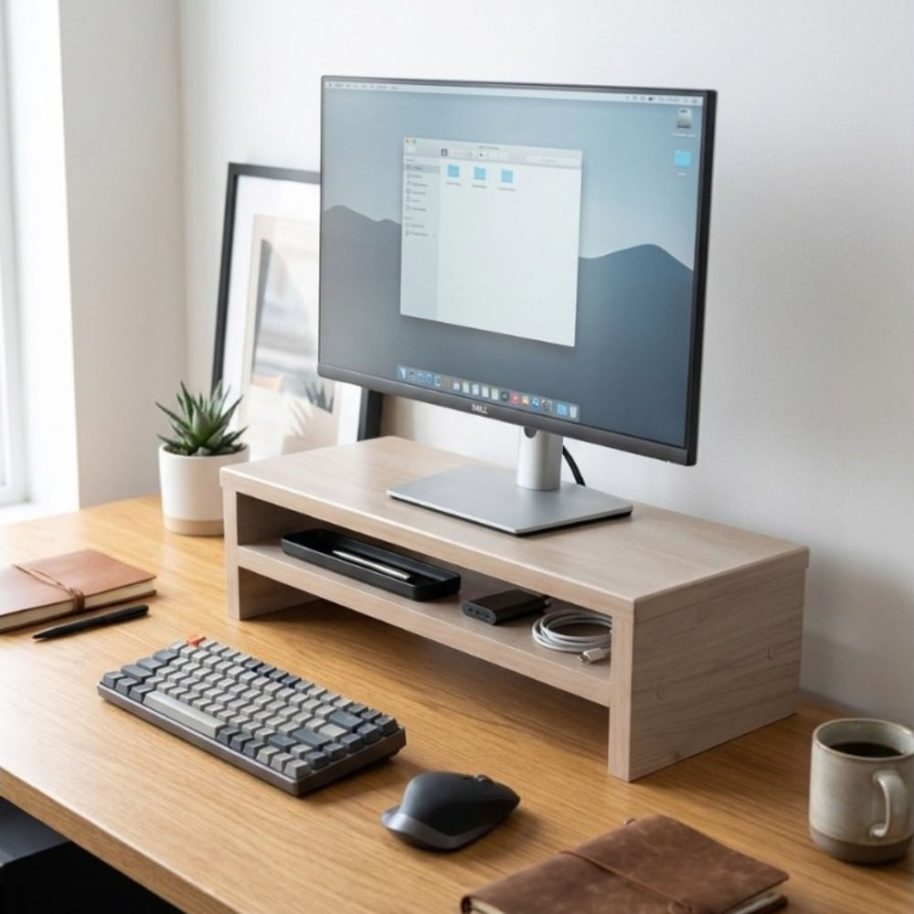 Base soporte para monitor nácar