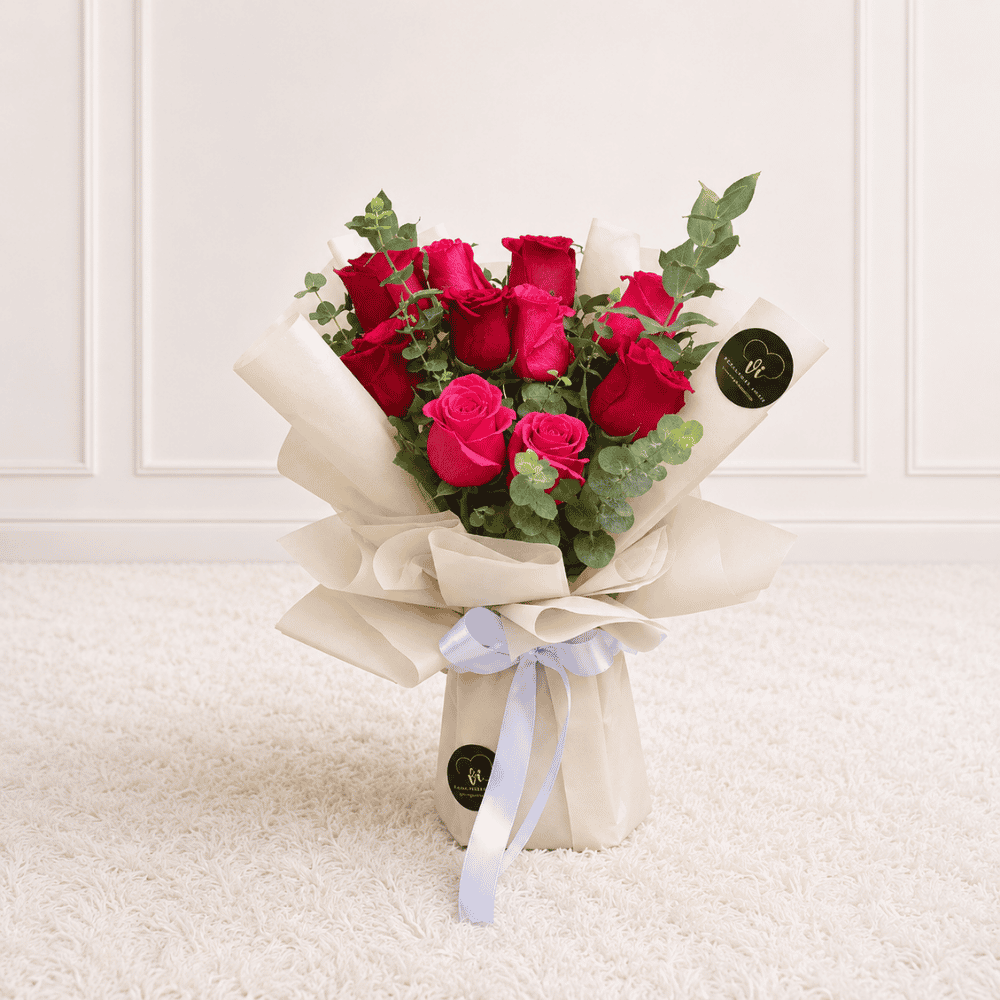 Ramo de 12 rosas rojo y rosa- Pasion Floral- ramo de flores