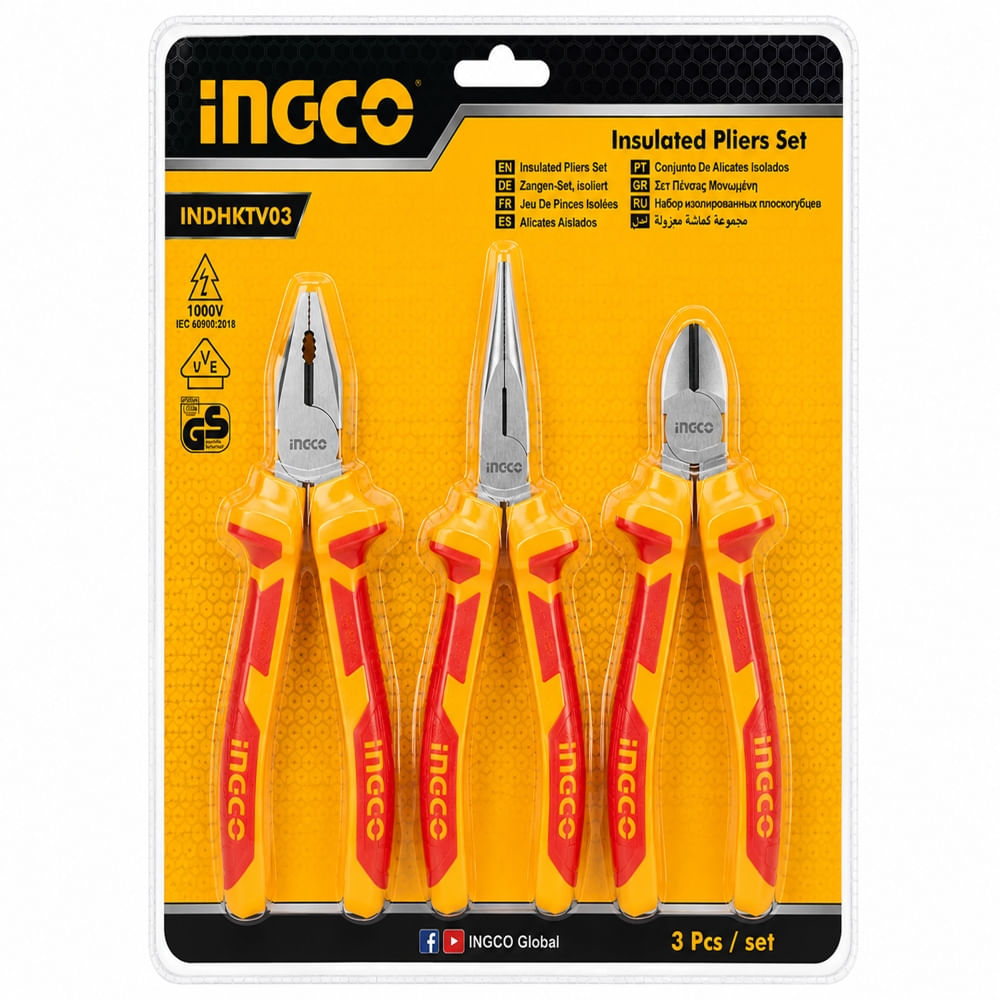 JUEGO DE ALICATES DIELECTRICO DE 1000 VL X 3 PZ - TRUPER