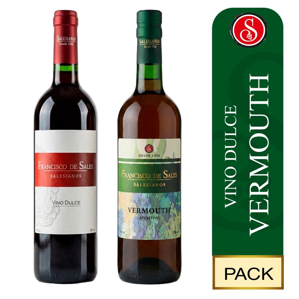 Pack Vino Dulce x 750 ml y Vino Vermouth x 750 ml Pack 2 Unidades