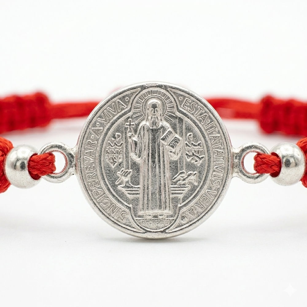 Pulsera Amuleto San Benito - Protección Total en Hilo Rojo