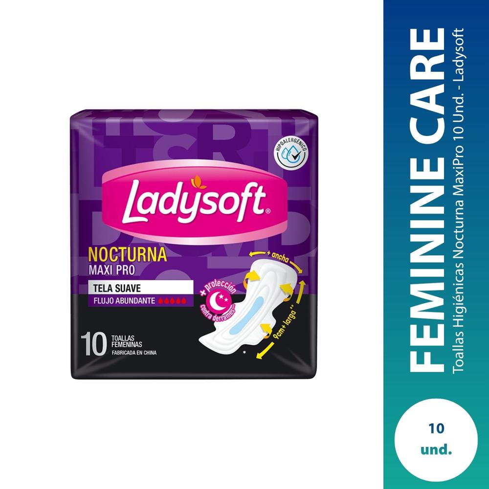Toallas Higiénicas Nocturna MaxiPro 10 Und. - Ladysoft
