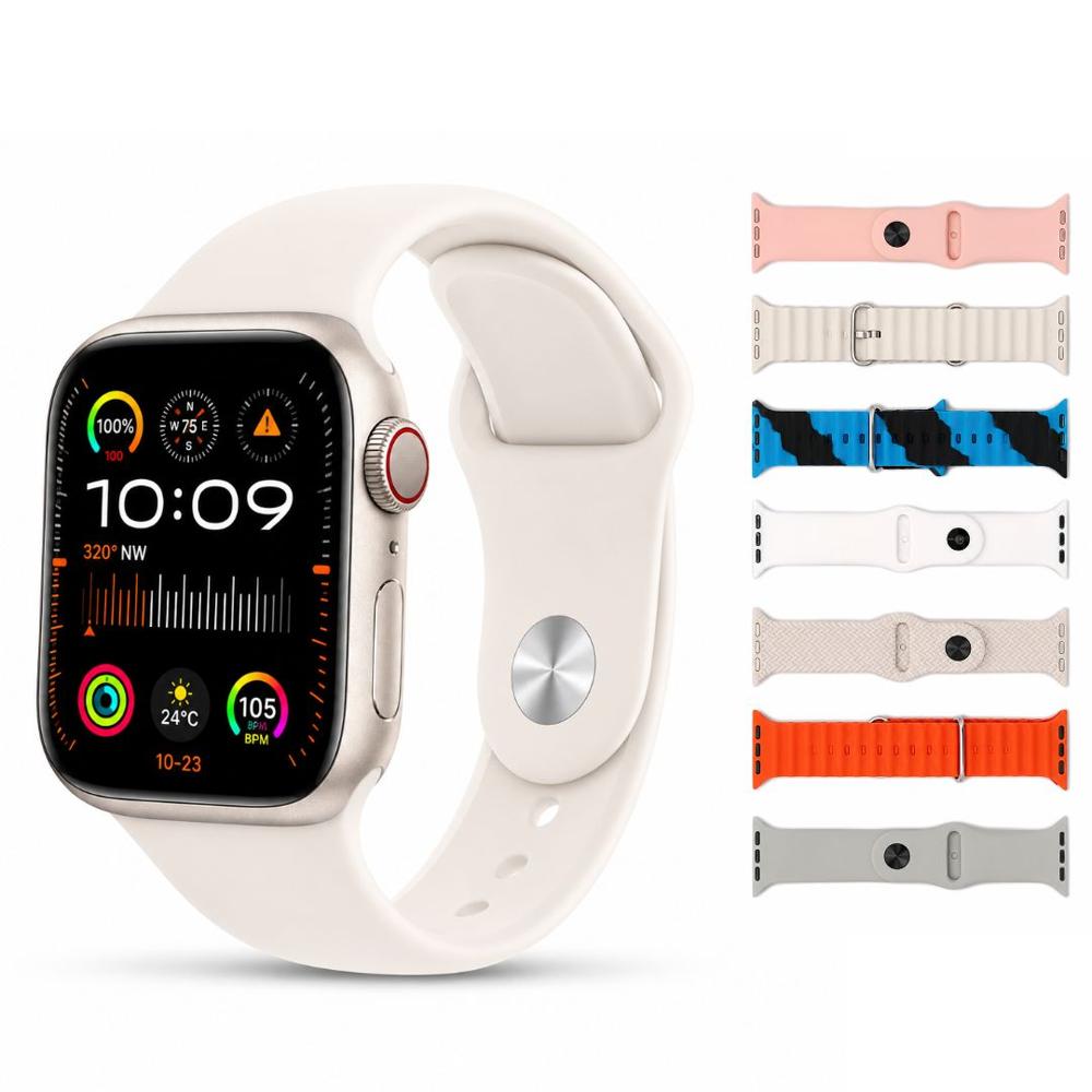 Smartwatch GUS-08 Series 11 AMOLED 7 en 1 con 7 Correas y Modos Deportivos - Plateado