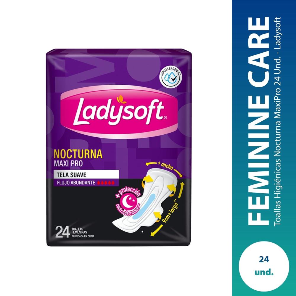 Toallas Higiénicas Nocturna MaxiPro 24 Und. - Ladysoft