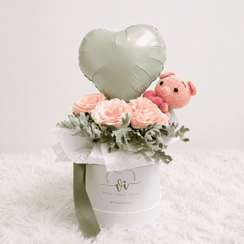 Box Arlethe Oliva Con Cerdito - Peluche