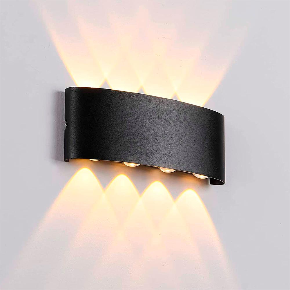 Aplique led Cob Marga 8w Lc Ip44 Negro Lightech