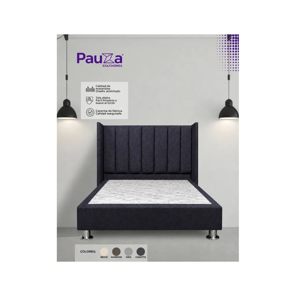DORMITORIO PREMIUM LINEAL QUEEN GRAFITO Grafito