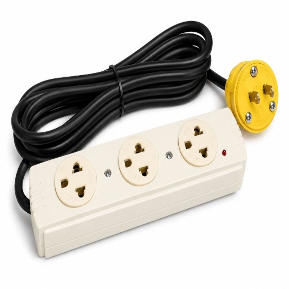 EXTENCION 5 METROS 2X16 TOMACORRIENTE 25AMP INDUSTRIAL - ENCHUFE LEVITON