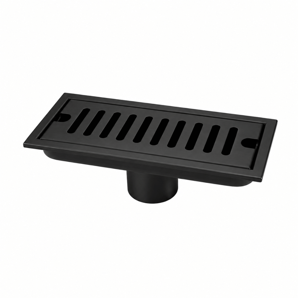 Sumidero Drenaje lineal 10x20cm rejilla negro mate