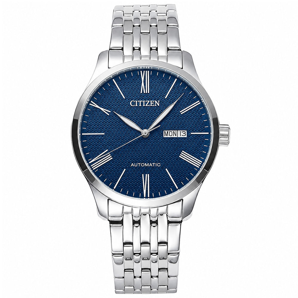 Reloj Citizen NH8350-59L Automático Para Hombre Fecha Acero Inoxidable Dial Azul