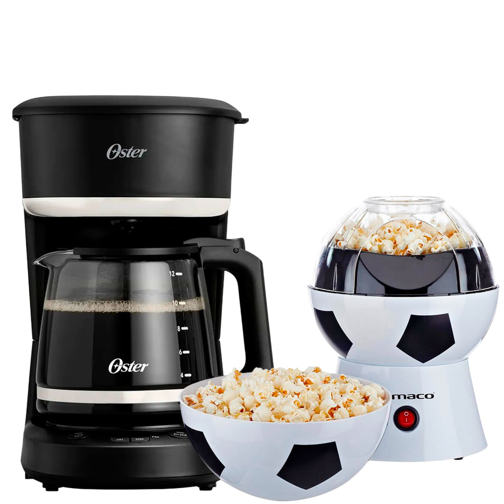 Cafetera Programable de 12 Tza Oster BVSTDCP121B mas Maquina de Pop Corn Imaco