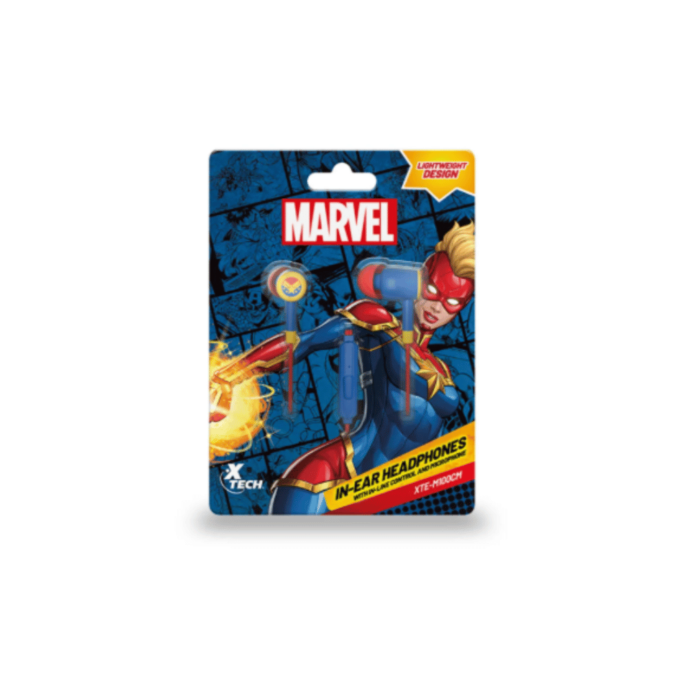 Audífonos Intraaurales Xtech Marvel Captain Marvel con Micrófono 3.5mm