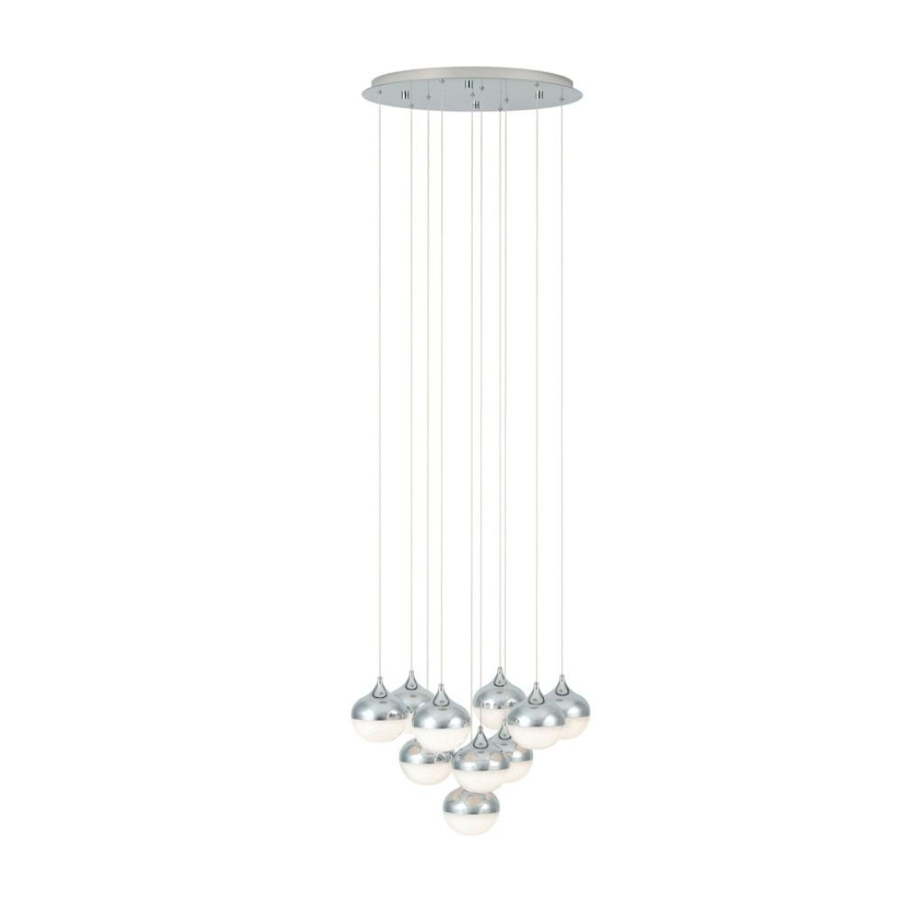 Lámpara Colgante Eglo Siracusa 60w Acero Marrón 10 Luces
