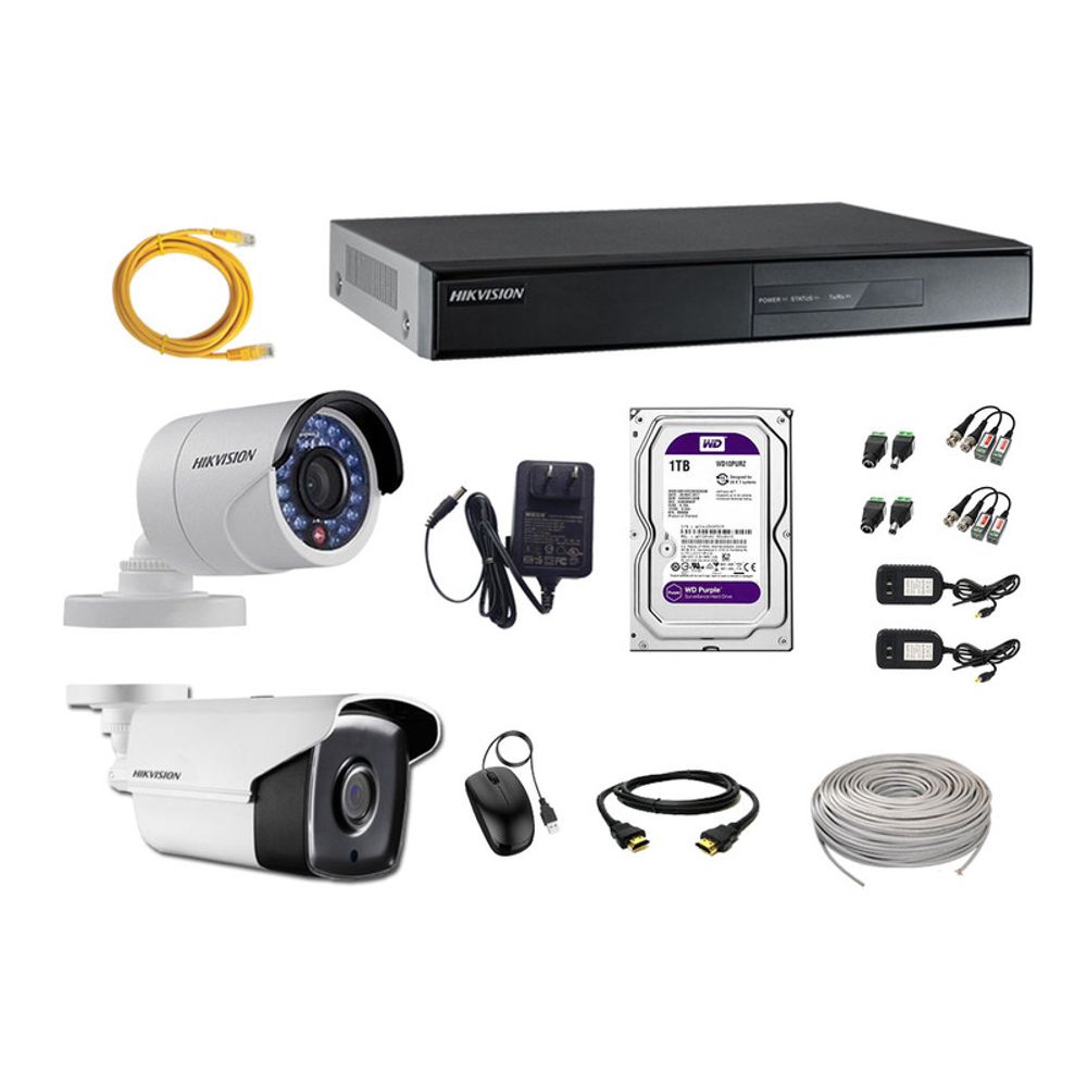 Kit 2 Cámaras de Seguridad Exterior Hikvision Hd 720P