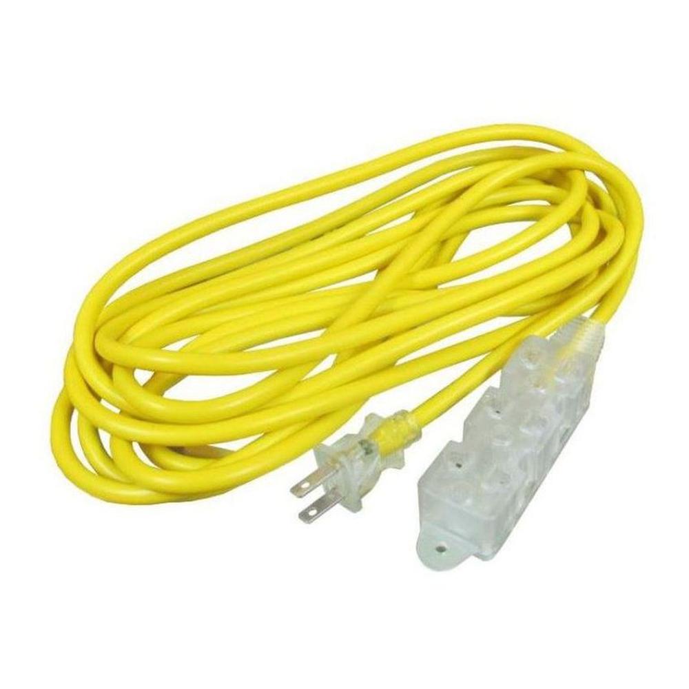 Extensión Amarilla de 10mts x 3 Tomas Home Light - Amarillo
