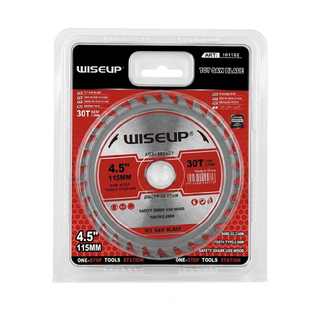Disco para madera de 4.5pulg 115mm x 30D WISEUP 101102