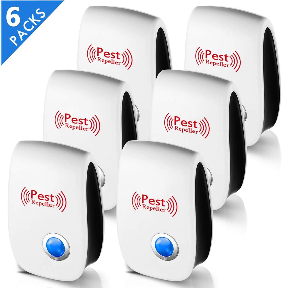 Pack x6 Ahuyentador Ultrasónico De Roedores Cucarachas Y Mosquitos